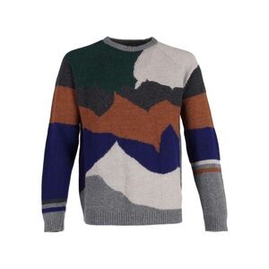 Landscape Intarsia Crewneck Sweater in Multicolor Wool